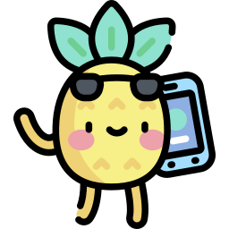 Pitney the Pineapple is dailing someone on thier celly phone!